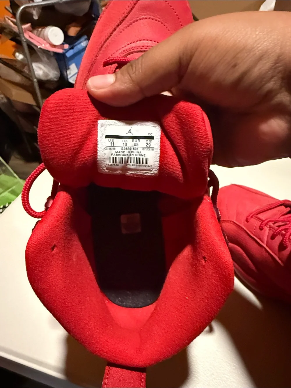 Jordan Men’s All-Red High-Top Sneakers